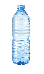 blue plastic water bottle