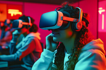 Group Using Virtual Reality Headsets
