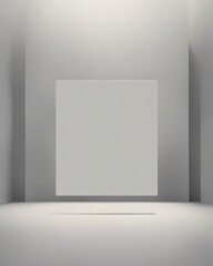 Stark, minimalist void of a room illuminated by a single skylight, embodying simplicity and the beauty of emptiness, Generative AI.