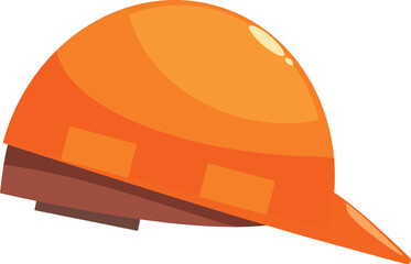Orange construction helmet providing safety for workers on the working site