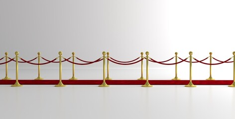 Chrome stanchion pole and velvet rope barrier. Red carpet.