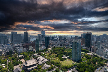 Vue du quartier Roppongi de la tour de Tokyo