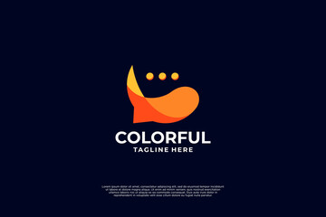 Smart conversation logo design with colorful style