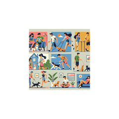 Vector Illustration Set - People in Various Activities
Diverse People Characters in Everyday Activities
Vector People Engaged in Daily Activities
Modern People Characters - Vector Illustrations