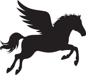 Flying horse Illustration vector .