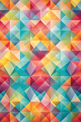 Fototapeta premium Kaleidoscope of Geometry: A vibrant, seamless pattern of geometric shapes, bursting with color and energy. 