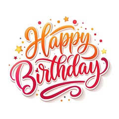 Obraz premium A colorful handwritten quotHappy Birthdayquot with decorative elements