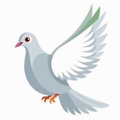 Obraz premium A White Dove in Flight with Spread Wings