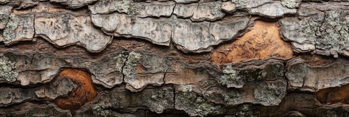 Fototapeta premium Close up view rugged texture of tree bark, ideal for nature themed design projects and backgrounds