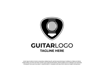 Obraz premium Simple Guitar Logo Design Inspiration