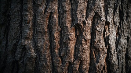 Obraz premium Close up view rugged texture of tree bark, ideal for nature themed design projects and backgrounds