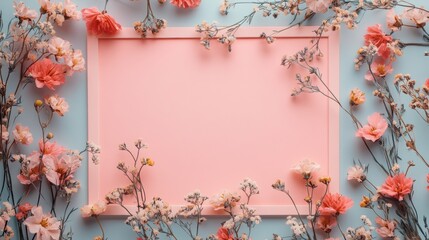 floral greeting card concept, celebrate simplicity with a charming greeting card mockup, featuring delicate flowers that evoke warmth and tenderness