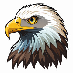 Obraz premium Close-up of a Bald Eagle's Head with Sharp Gaze