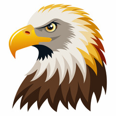 Naklejka premium Close-Up Portrait of a Bald Eagle's Head with Intense Gaze