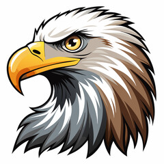 Close-up Illustration of an Eagle's Head