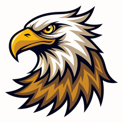 Obraz premium Close-up illustration of an eagle head with a fierce expression