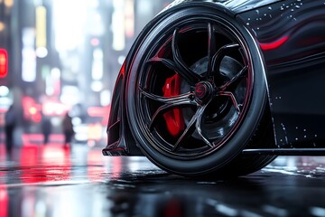 carbon fiber wheel of the sports car