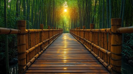 Obraz premium Bamboo Forest Path.