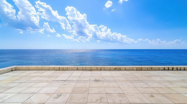 Sea View from a Stone Terrace