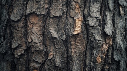 Fototapeta premium A detailed closeup view of rough tree bark that highlights intricate textures