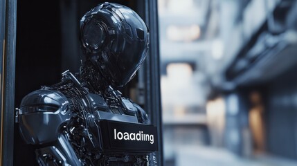 With the black text "loading" animation, generative AI has a glitch effect