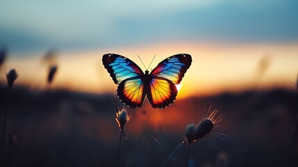 "Summer Fields with Butterflies and Blooming Flowers"