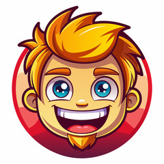 Cartoon illustration of a happy smiling man with blond hair