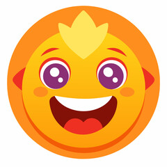 Fototapeta premium Cartoon Sun with a Big Smile and Wide Open Eyes