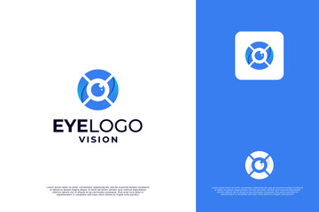 Optic logo design with letter O