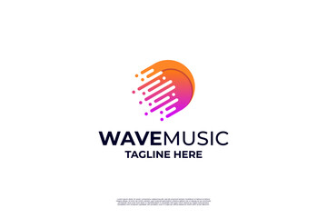 Dj music logo design with letter D