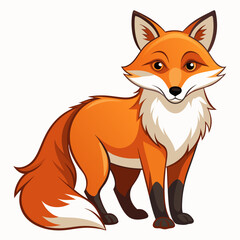 Obraz premium A Cartoon Red Fox with a Fluffy Tail