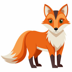 Obraz premium A Cartoon Illustration of a Standing Orange Fox
