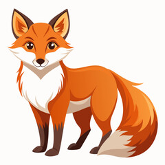 Obraz premium A Cartoon Illustration of a Friendly Orange Fox