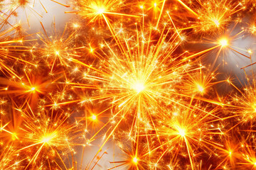 Fototapeta premium Pattern of orange sparks png 