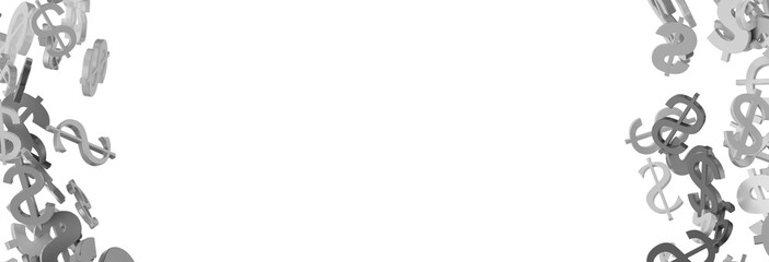 Dollar Signs Raining over Transparent Background