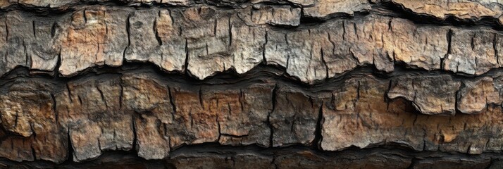 Detailed texture bark beautifully showcases its natural patterns along with earthy tones and hues