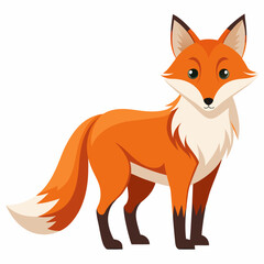 Fototapeta premium Cartoon Illustration of a Red Fox with a Fluffy Tail
