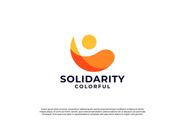 Simple Union logo design. Abstract human logo.