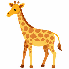Obraz premium A Cartoon Illustration of a Yellow and Brown Giraffe