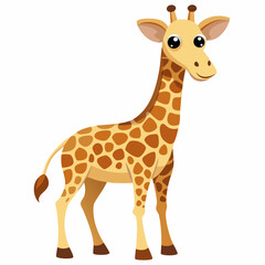 A Cartoon Illustration of a Smiling Giraffe