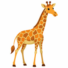 Obraz premium Cartoon Giraffe with Brown Spots and a Long Neck