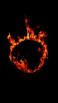 fire flames on black