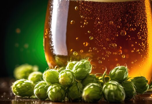 craft beer displayed unique glassware highlighting fresh hops rich malt textures visual feast, amber, artisan, beverage, bubbles, brew, carbonation, ceramic