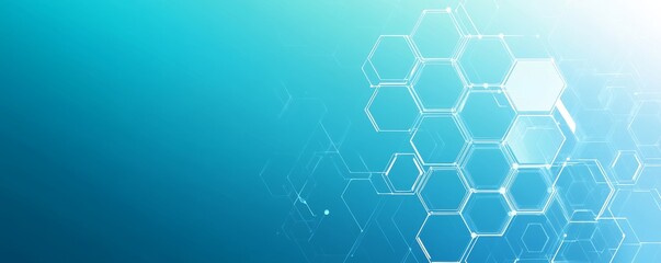 Abstract Blue Hexagon Pattern, Digital, Technology, Geometric