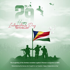 Seychelles Independence Day greeting card design for social media post