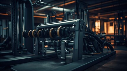 A photo of a cable machine in a fitness center.