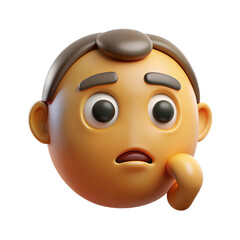  Thinking Face 3d cartoon style illustration