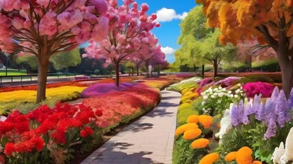 beautiful Park of  flowers 