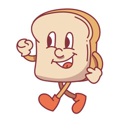 Bread Retro Mascot