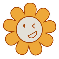 Retro Smiley Flower_4